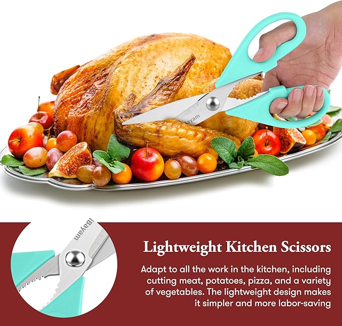 iBayam Cute Kitchen Scissors All Purpose Heavy Duty Meat Poultry Shears