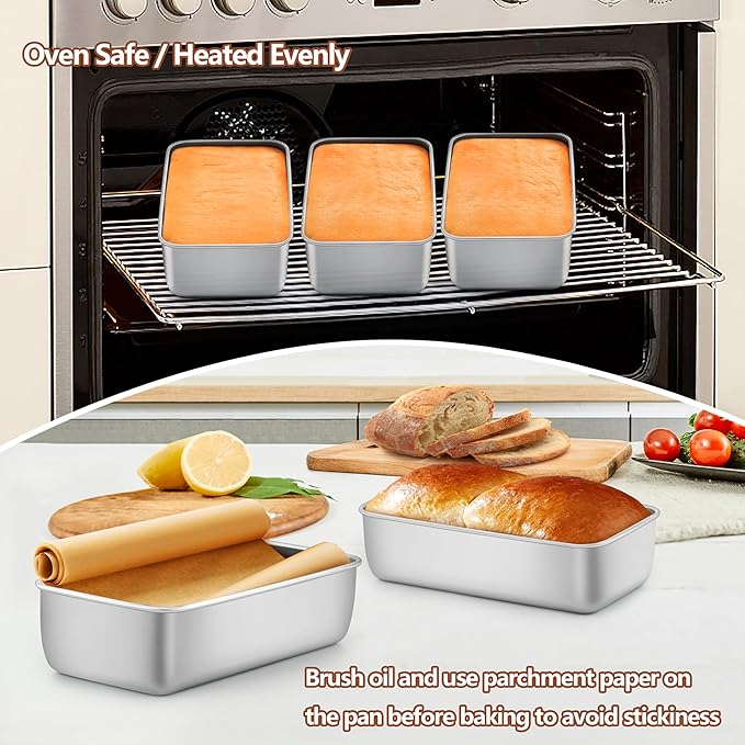 LIANYU Loaf Pans 9x5 Inch, 5 Pack Bread Pans for Baking, Stainless Steel