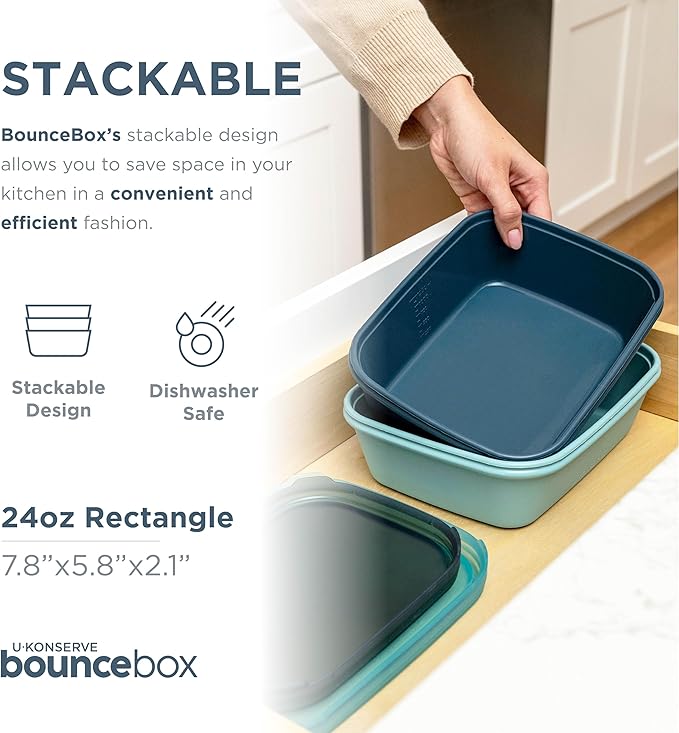 U-Konserve Platinum Silicone Food Container Bento Box 24 oz Seafoam