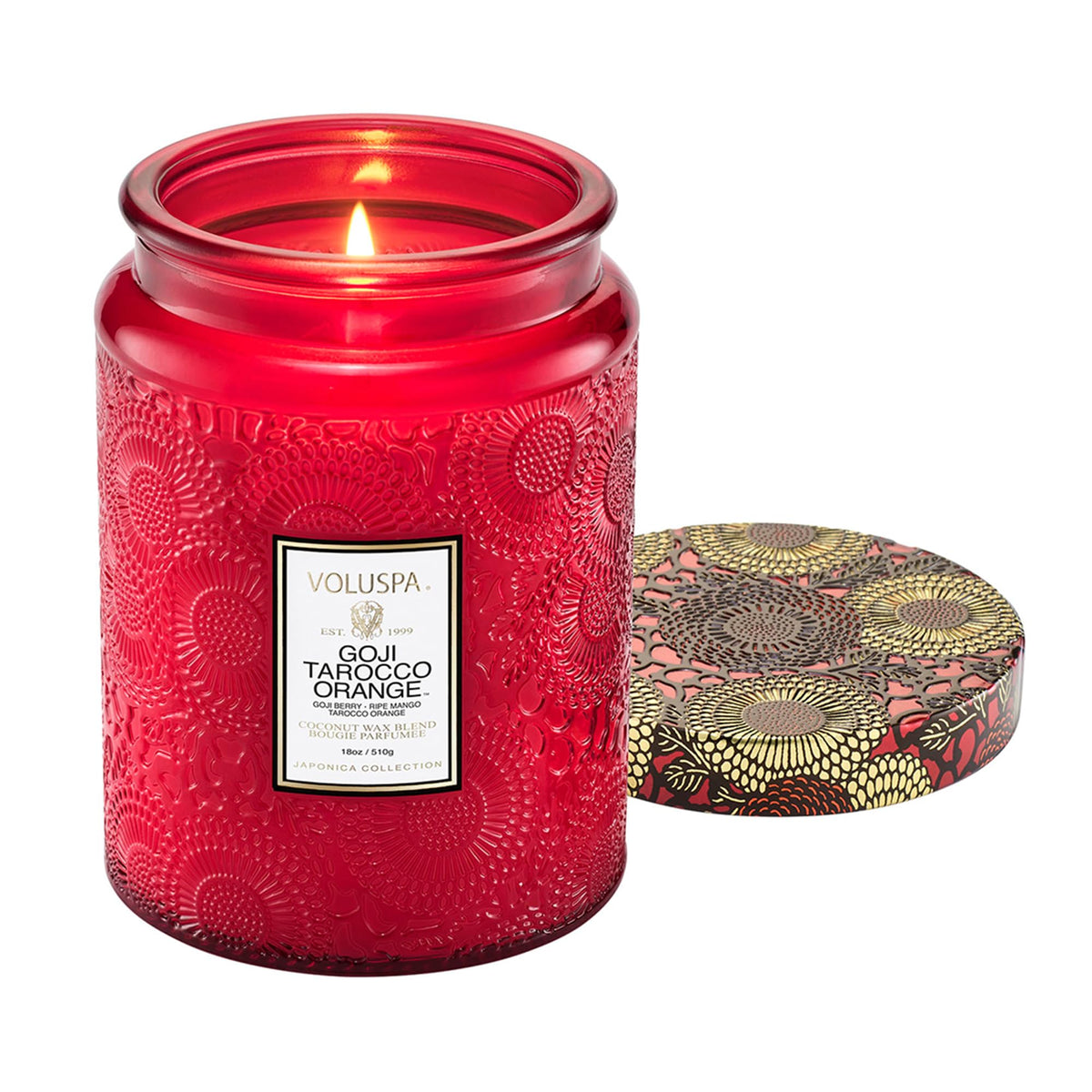 Voluspa Santal Vanille Large Scented Candle Jar 18 Oz, 100 Hr Burn
