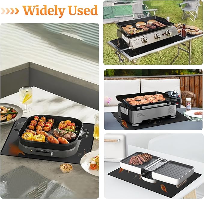 Youlvy 31 x 24 Inch Heat Resistant Grill Mats for Outdoor Grill