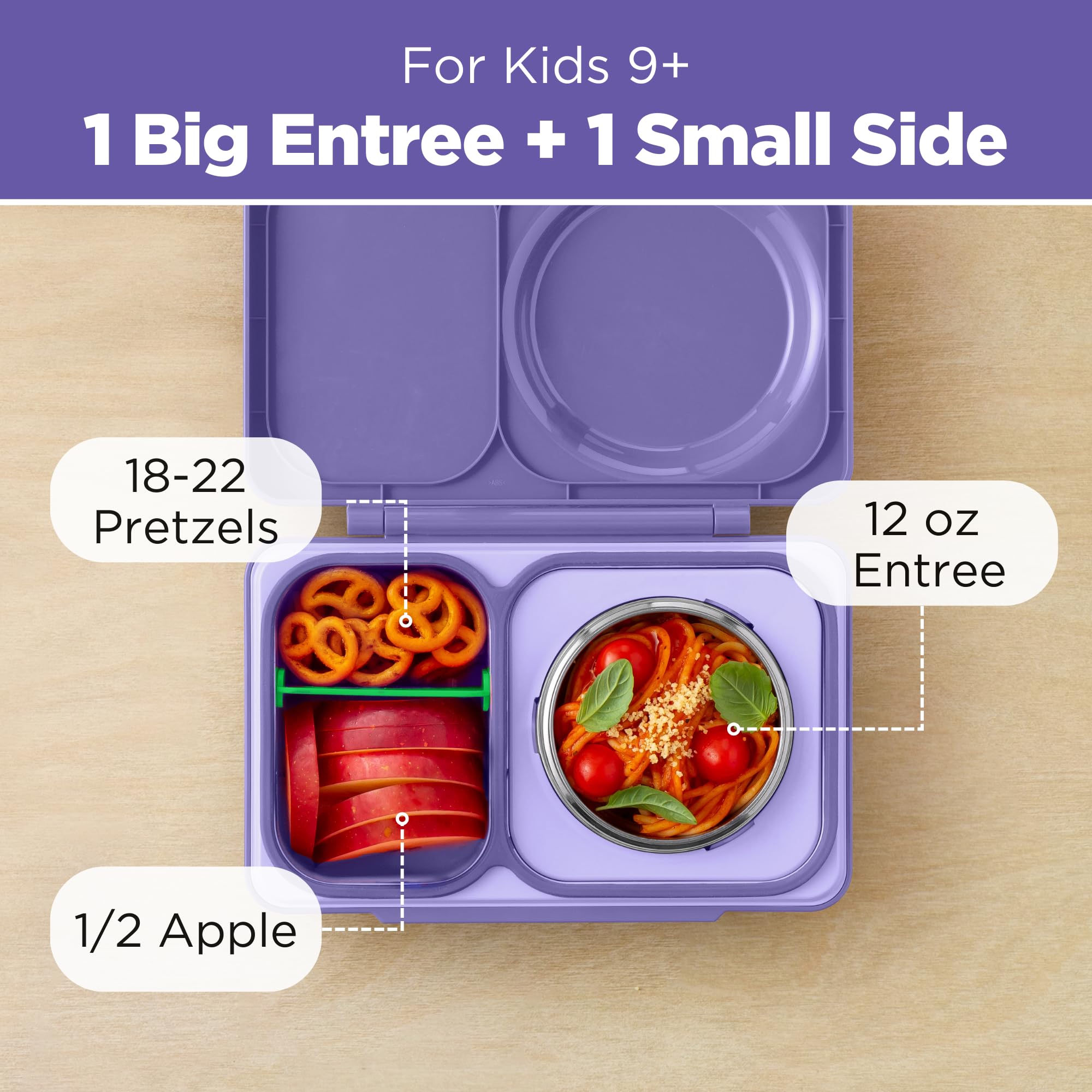 Omie OmieBox UP Kids Insulated Bento Box, Galaxy Purple