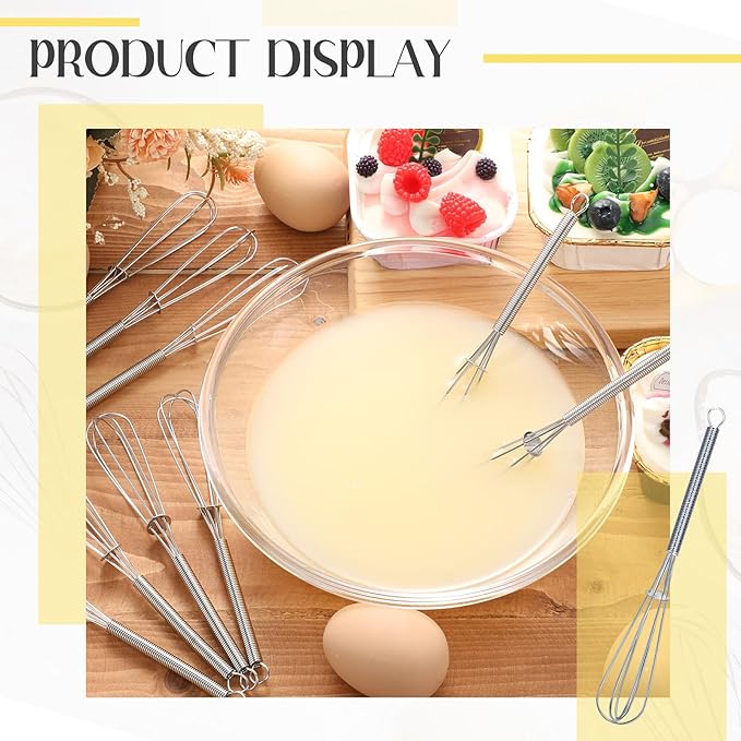 Baderke 100 Pcs Mini Whisk Bulk Small Whisks for Cooking 304 Stainless Steel Tiny Whisk for Baking, Whipping, Beating Eggs, Mixing Sauces, Blending Ingredients (6 Inch)