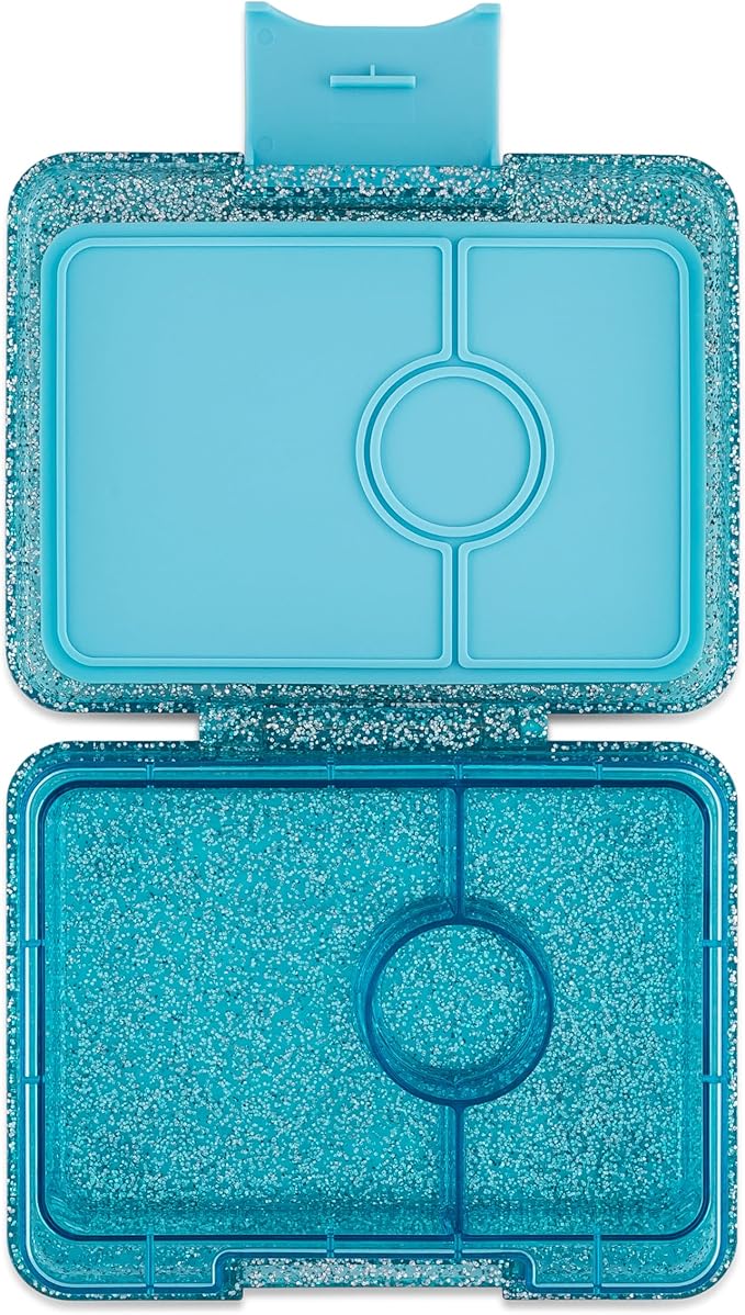 Yumbox Snack Box, 3 Compartments, Leakproof, Glitter Blue