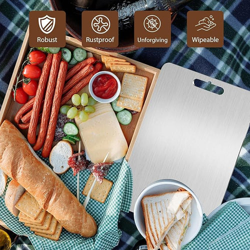 100% Pure Titanium Cutting Boards for Kitchen Suitable for restaurant and home food Meat &Vegetable &Pizza Can be Washed in a Dishwasher Safe Tabla Para Picar Para Cocina (11.5"Lx8"W)