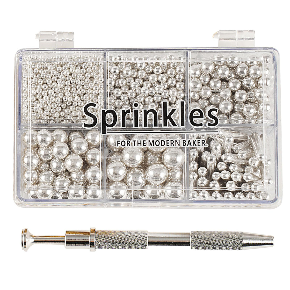 Kasvan Green Mix Sugar Sprinkles - Edible Candy Pearls with 4-Claw Sprinkle Pen,118g/4.16 Oz, Gift Box Pack, Baking Cake Decorations, Ice Cream Toppings and Cookie Decorating (Green)