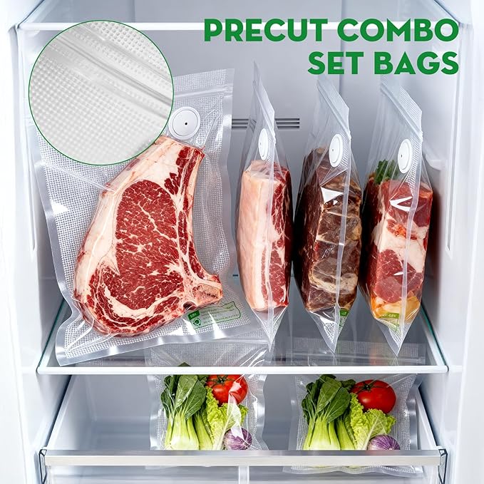 Compact Handheld Vacuum Sealer Machine for Food with 14 Reusable Bags