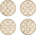 MACKENZIE-CHILDS Appetizer Plate Set, Brown-and-White Mocha Check