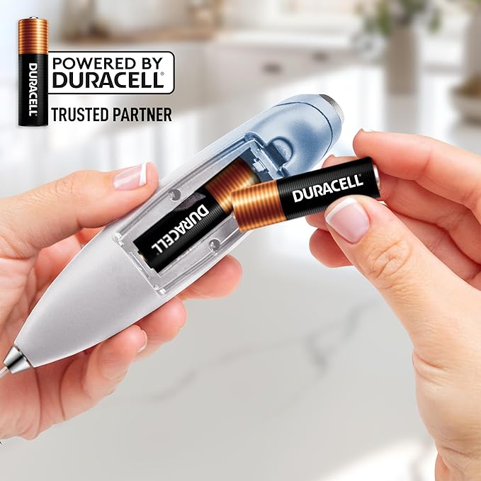 Zulay Kitchen Powerful Milk Frother Wand With Duracell Batteries - Ultra Fast Handheld Drink Mixer - Electric Whisk Foam Maker for Coffee, Lattes, Cappuccino & Matcha - Double Whisk - Cloud