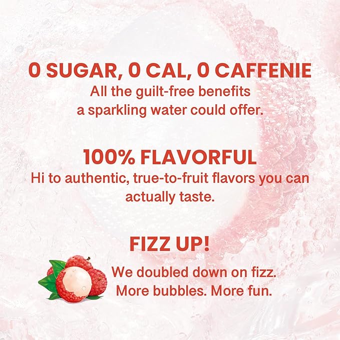 CHI FOREST 4 Flavors Pack Sparkling Water, Lychee, Peach, Grape, Pomelo