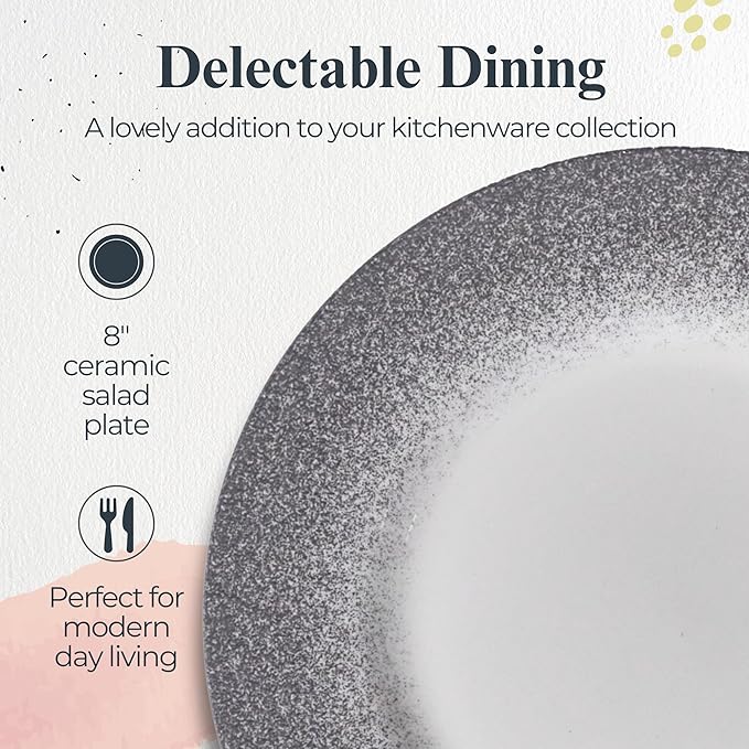 Portmeirion Potter's Mist Salad Plate - Grey, Set of 4
