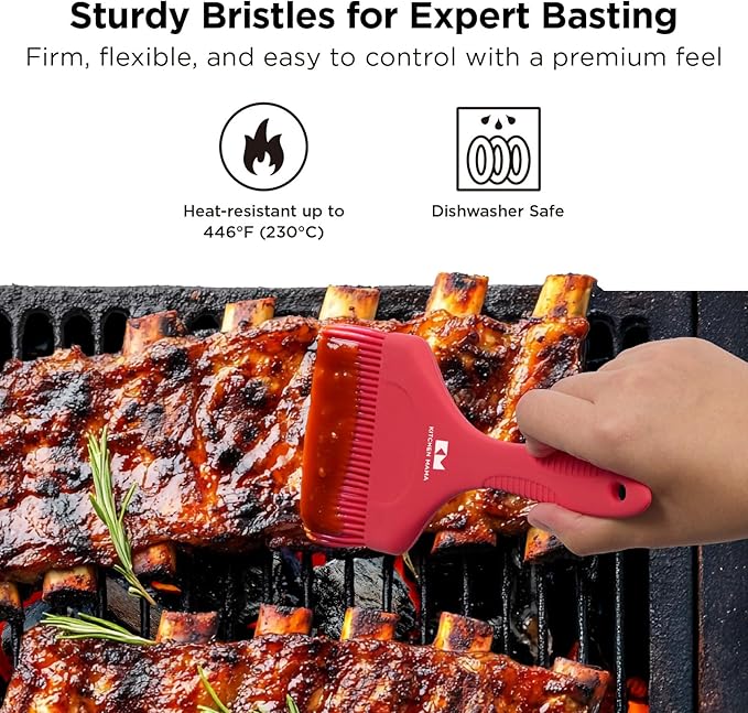 Kitchen Mama Platinum Silicone Extra Wide Pastry & Basting Brush Set