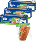 Ziploc XL Sandwich and Snack Bags, Easy Open and Close, Plastic Food Storage Bags, 90 Bags Total