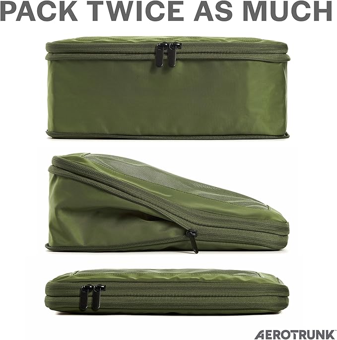 Aerotrunk Compression Packing Cubes for Travel, 4-Pack, Olive