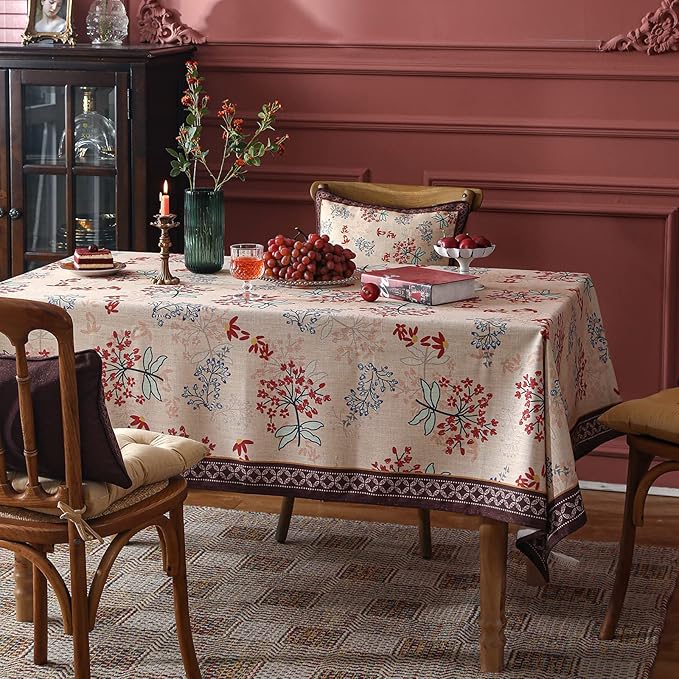 patdrea Vintage French Linen Tablecloth,Rectangular,110"x63"-NewMari