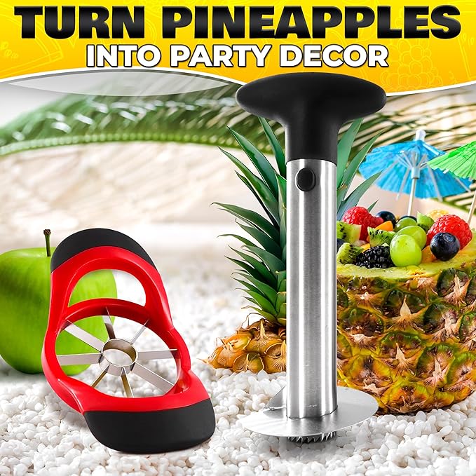 Pineapple Corer and Slicer, 9.1 In, Stainless Steel, Food-Grade