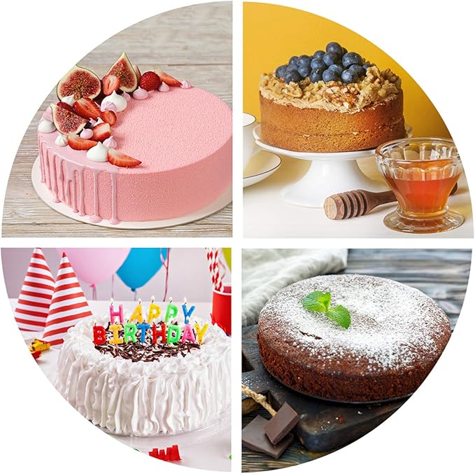 P&P CHEF 9.5 Inch Cake Pan Set of 4, Stainless Steel Round Cake Pans Tins