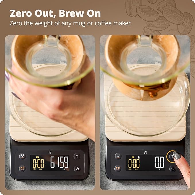 Greater Goods Coffee Scale with Timer, 0.1g Precision for Espresso & Matcha