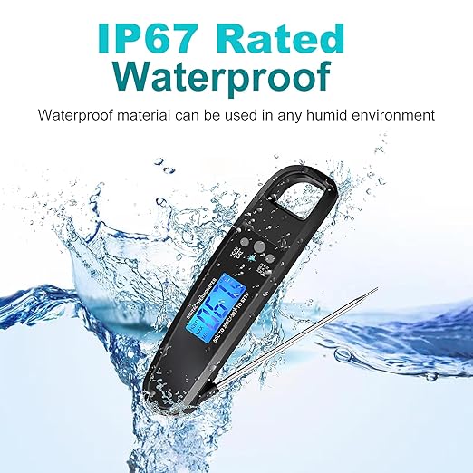 LIKEPAI Black Meat Thermometer Digital Food Thermometer for Cooking