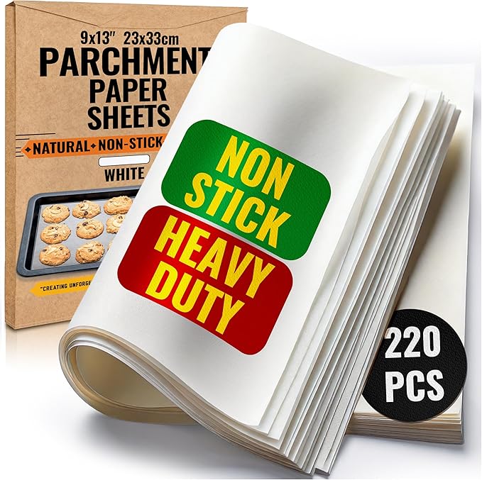220 Pcs 9x13" Parchment Paper Sheets by Baker's Signature