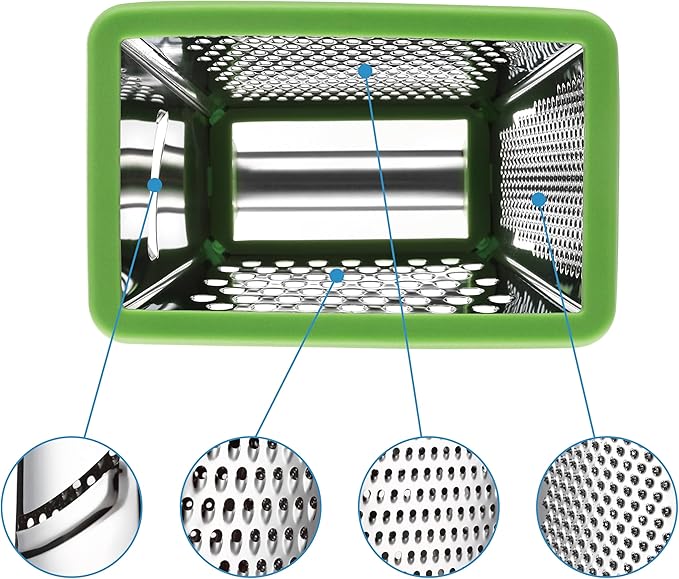 Spring Chef Stainless Steel XL Cheese Grater for Kitchen, Green