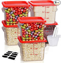 SVKLHY 6QT Clear Food Storage Containers: 6 PCS[Food Grade][Hot&Cold Resistant] NSF Food Storage Containers with Lids for Home Restaurant Kitchen Storage Pizza Proof Dough, BPA Free