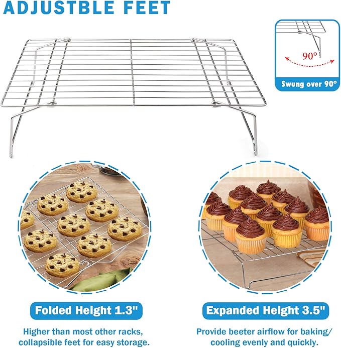 P&P CHEF 16 Inch Baking Sheet with Rack Set, Pans with Stackable Racks