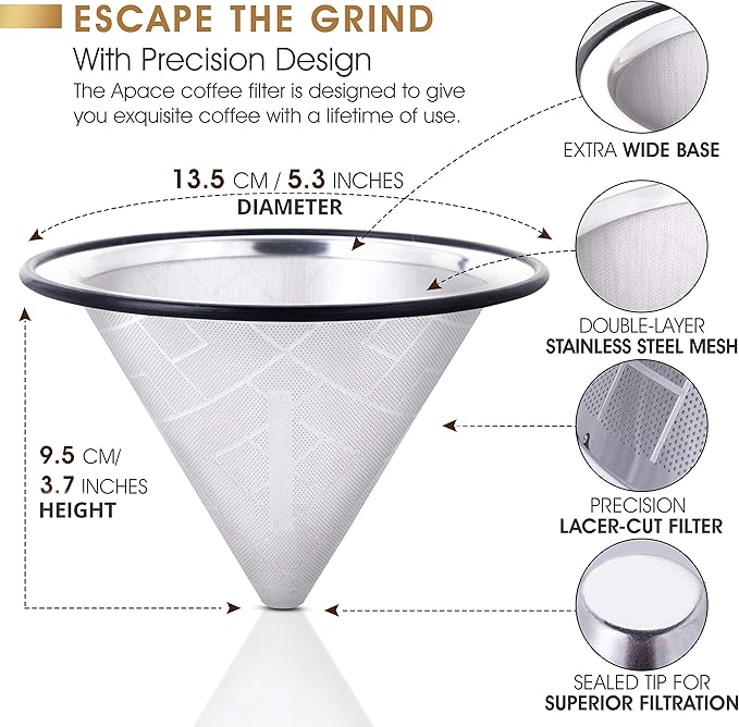 Compatible with Chemex, Hario V60 Pour Over Coffee Filter, Coffee Dripper