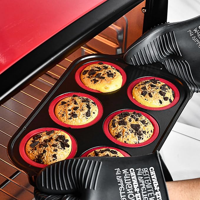 YiYeraio Muffin Pan, 6-Cup Nonstick Silicone Muffin Pans for Baking, Food-Grade Cupcake Pan for Oven, Microwave, Dishwasher Safe, BPA-Free Silicone Baking Mold for Muffins, Cupcakes, Egg Muffins