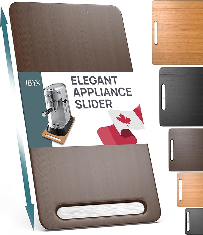 Ibyx Appliance Slider, Sliding Tray for Coffee Maker, 7.5x14.5 in, Brown