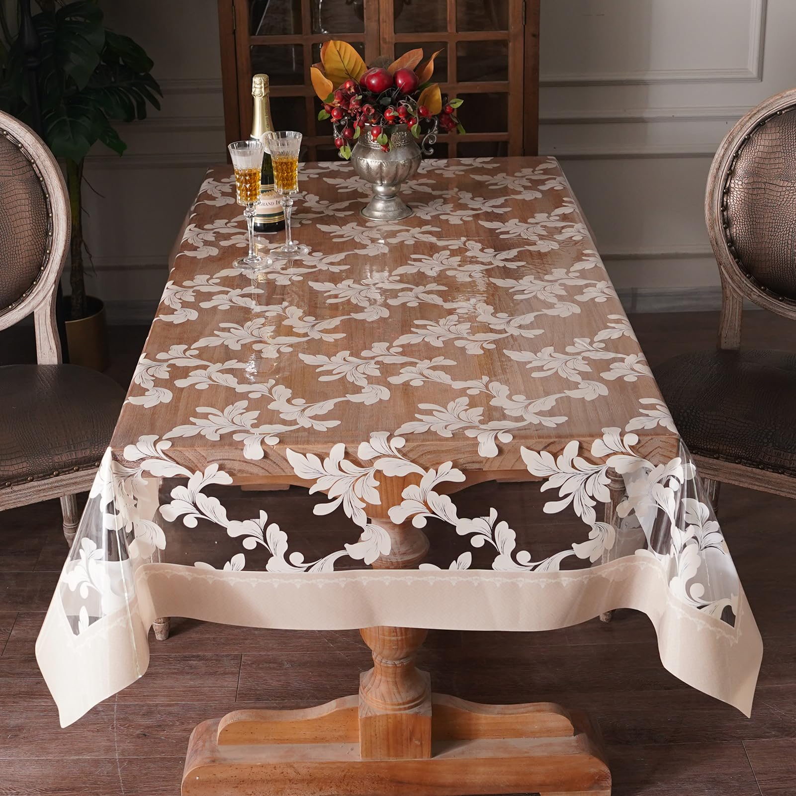 Artbloss Vinyl Table Cloth Rectangle Clear Table Cover Protector, 60" x 84"