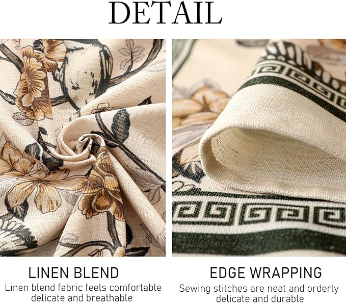 ISAENNE Designer Vintage Linen Tablecloth Rectangular,94"x63"-Murad A