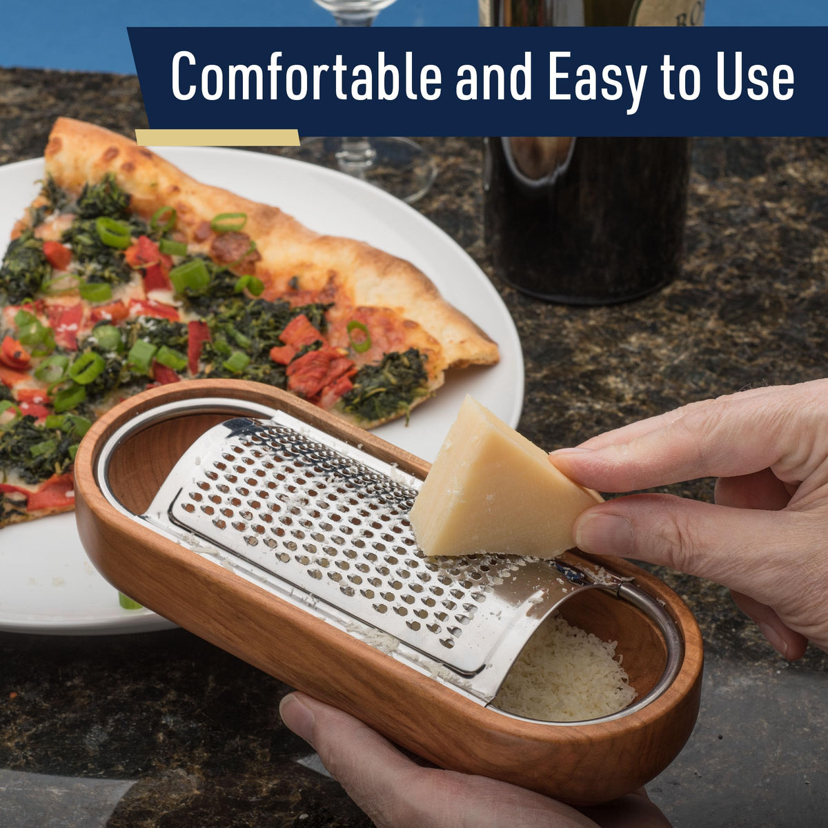 Kings County Tools Cheese Grater with Container, Italian Kitchen Gadgets