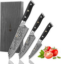 Wakoli Nitoko 3-Piece Kiritsuke Damascus Knife Set, VG10 Steel, G10 Handles