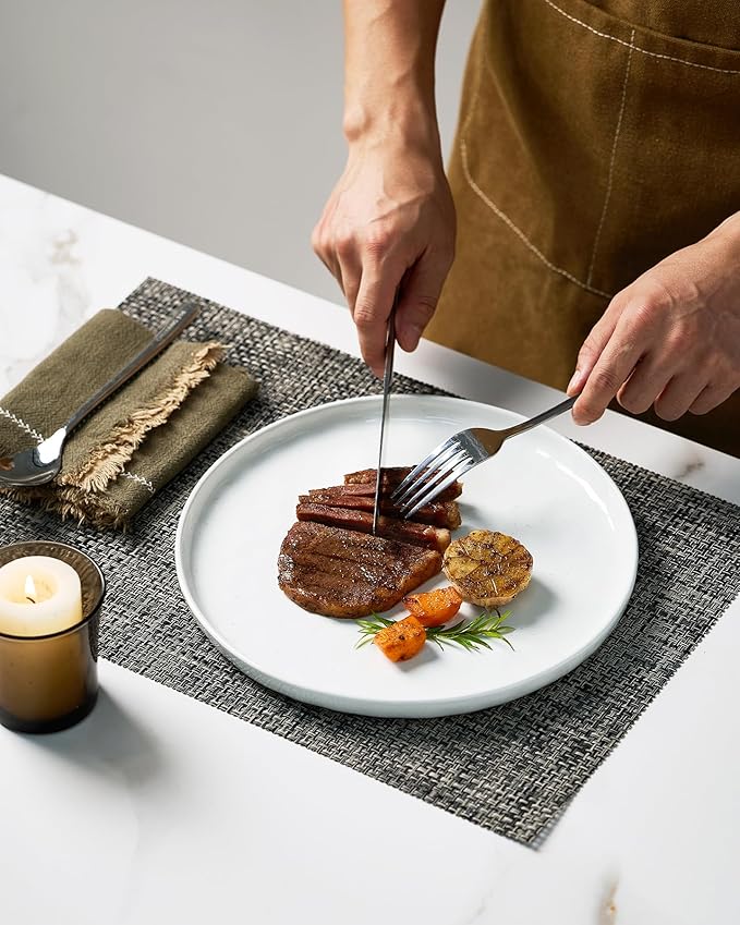 Famiware Mars Stoneware Dinnerware Set for 4, White