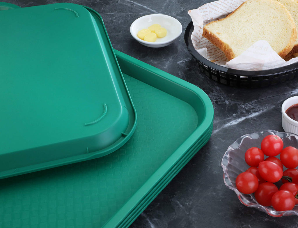 New Star Foodservice Fast Food Tray, Green, 10 x 14 Inch, Set of 12