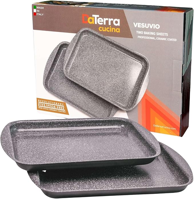 DaTerra Cucina - Nonstick Ceramic Coated Baking Sheet Twin Pack, 16"x11"x1"