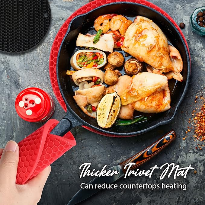 Joyhalo 4 Pack Silicone Trivet for Hot Dishes