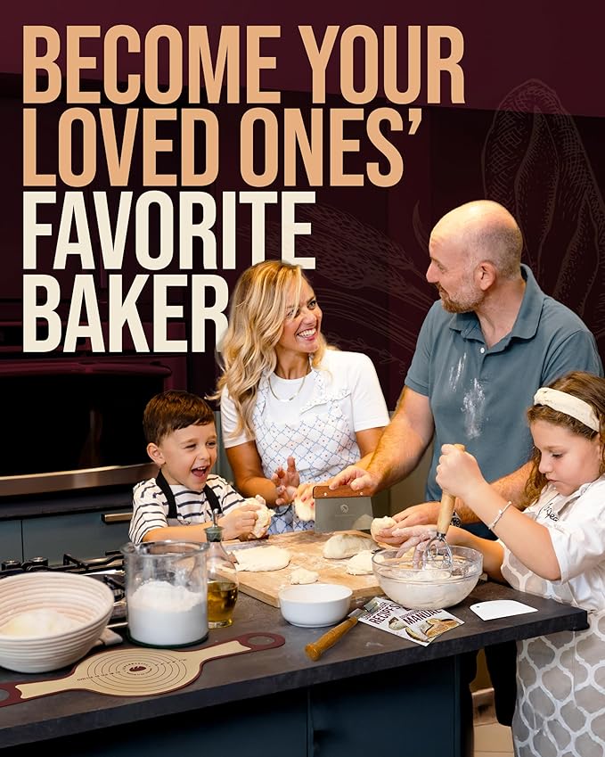 Superbaking Sourdough Starter Kit, 9" Round Banneton Proofing Basket