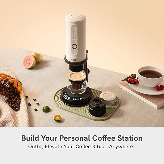 OutIn Claro Portable Coffee Scale, Timer Function, Rechargeable