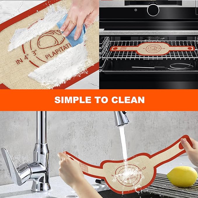 PLAPITATE Silicone Bread Sling Dutch Oven Liner, Non-Stick & Easy Clean Reusable Oval Silicone Bread Sling Baking Mat, Easy to Transfer Sourdough Bread - 2 Red Set