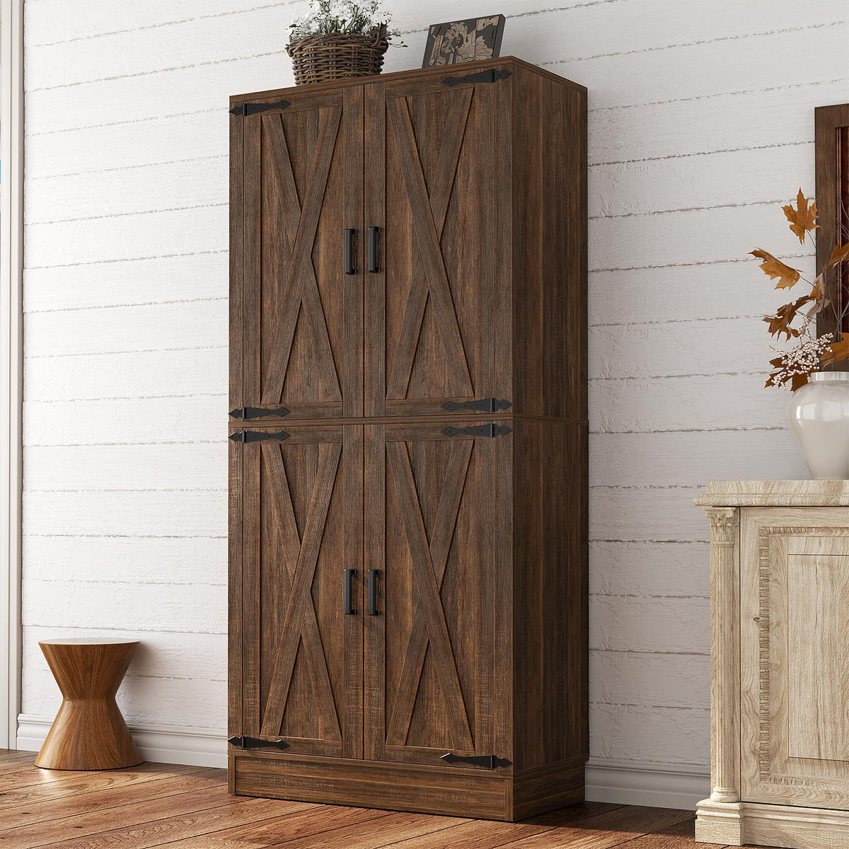 Unikito 71" Tall Kitchen Pantry Cabinet with Adjustable Shelve and Drawer