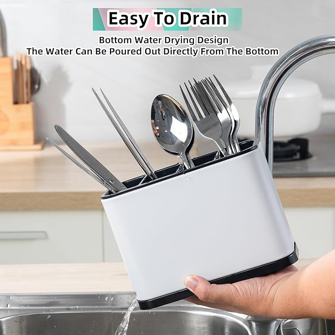 LIBODOUR Utensil Holder,Kitchen Silverware Holder for Countertop
