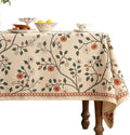 ISAENNE Vintage French Linen Rectangular Tablecloth,102"x63"-Flora A