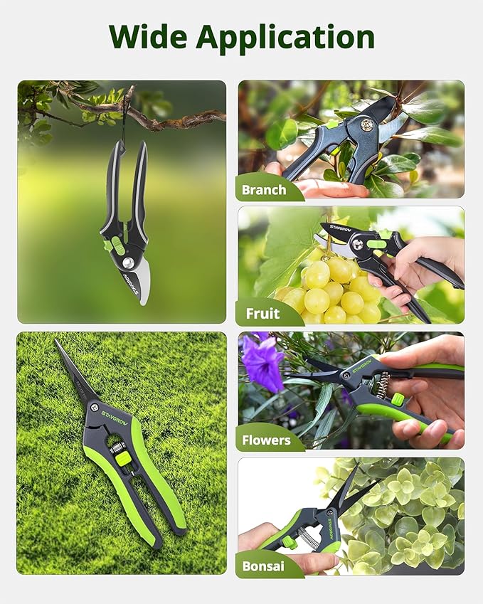 STAYGROW Gardening Scissors, Sharp Plant Trimming Scissors 2 Pack