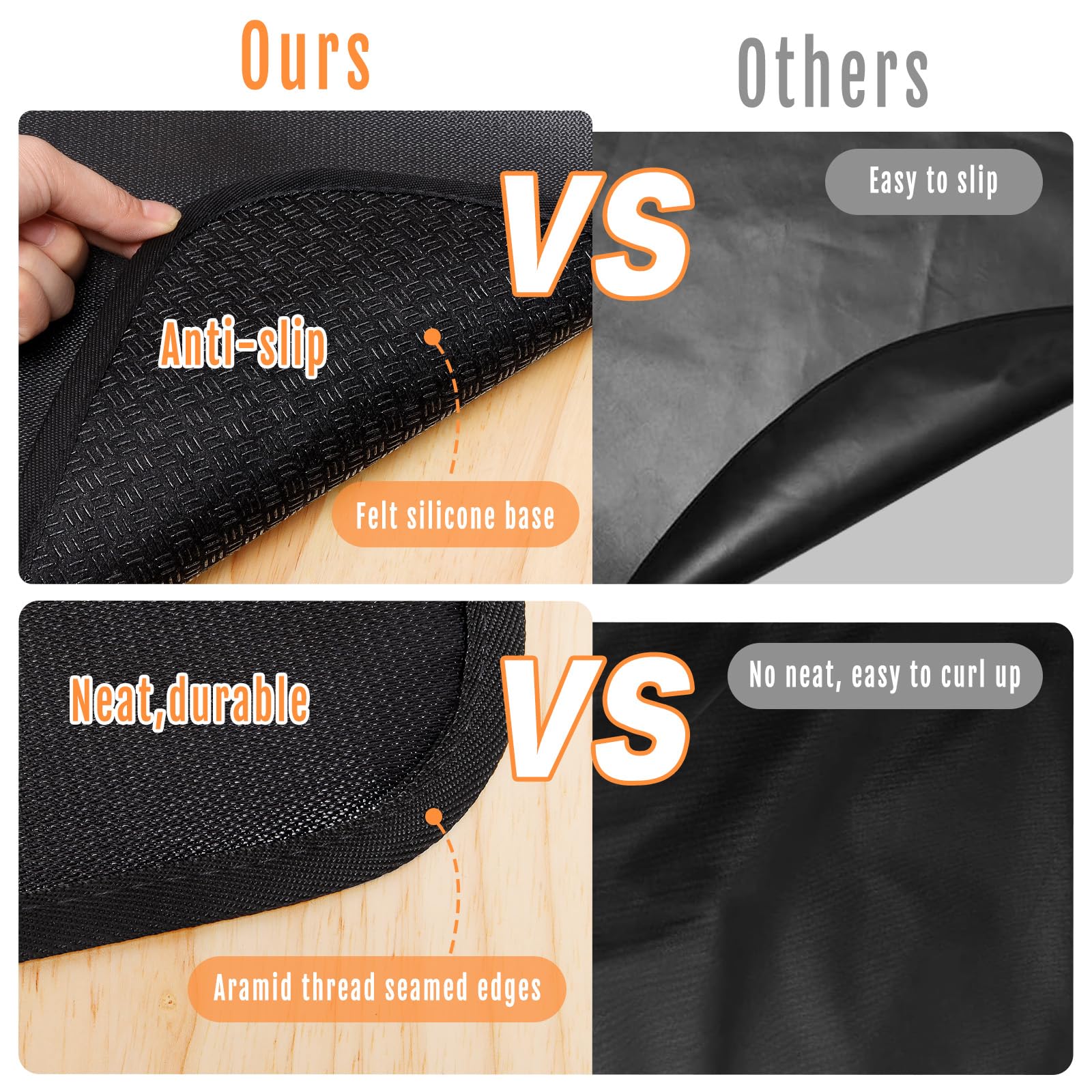 CowCity 24x18 Inch Heat Resistant Mat for Under Grill Tabletop