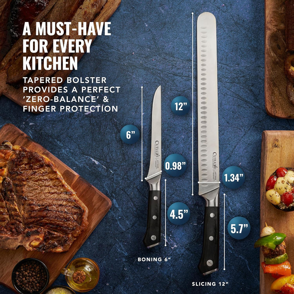 Cutluxe Carving Knife Set, Brisket Slicing & Boning Knife for Meat & BBQ