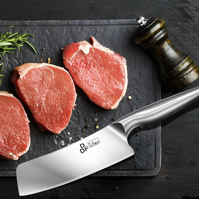 DDF iohEF Nakiri Kitchen Knife, Chef's Knife In Japanese Stainless Steel Professional Cooking Knives, Non-slip Ultra Sharp Knife with Ergonomic Handle