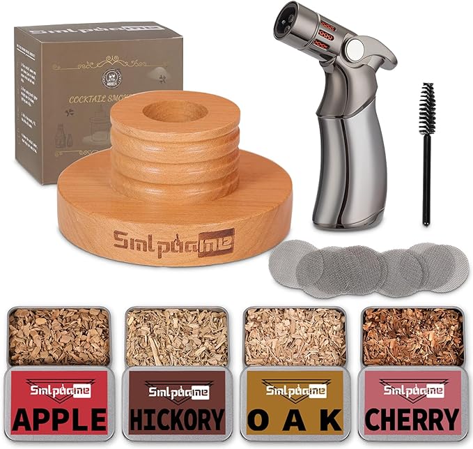 Cocktail Smoker Kit with Torch, Old Fashioned Whiskey Smoker-Without Butane