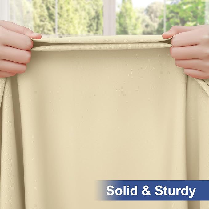 homing Rectangle Table Cloth Cover, Water-Resistant Polyester Elastic Fitted Tablecloth, Fits for 5 Foot Folding Tables, Washable Table Protector for Picnic, Camping, Outdoor (Champagne, 36" x 60")